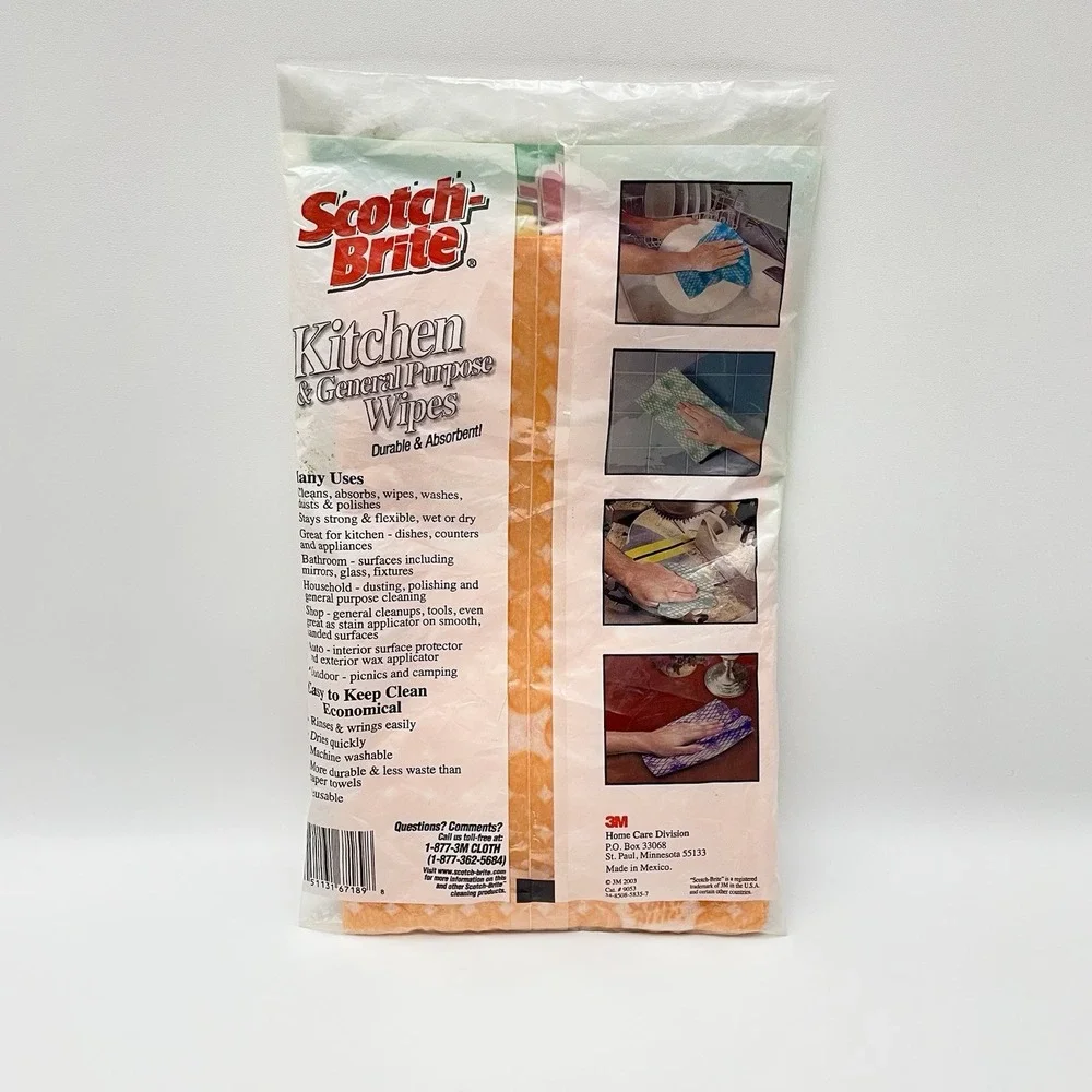 NEW Scotch Brite Kitchen And General Purpose Wipes 5 Pack‎ Orange